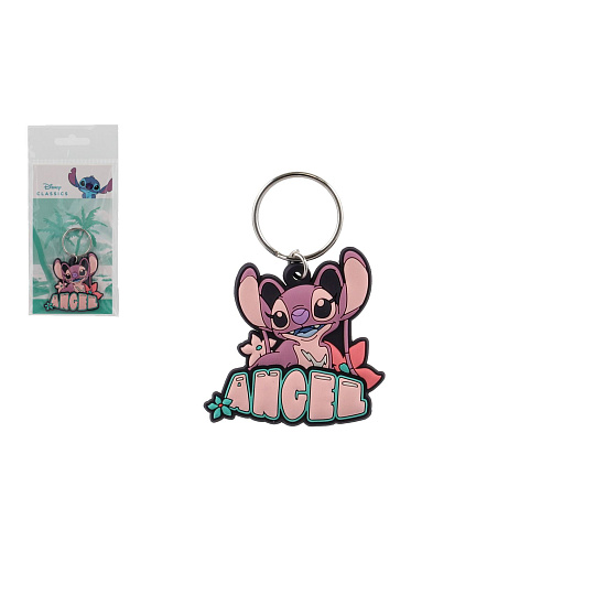 Teddies Přívěsek na klíče/Klíčenka Lilo & Stitch gumový 5cm s nápisem Angel v sáčku