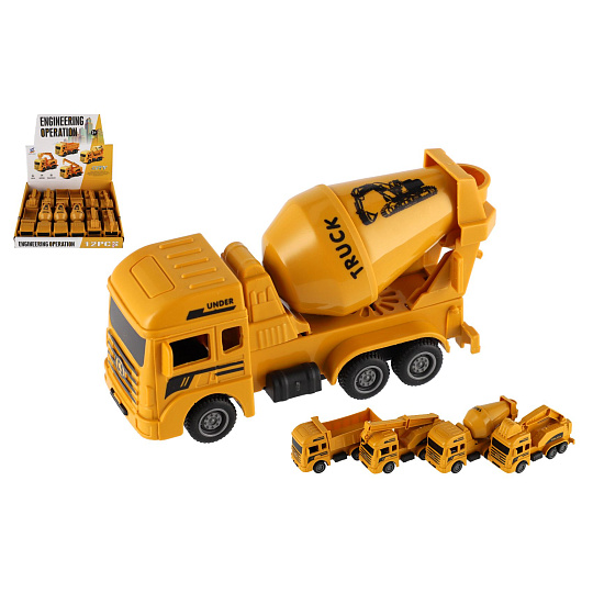 Teddies Auto stavební plast 12cm na zpětné natažení 4 druhy Teddies Auto stavební plast 12cm na zpětné natažení 4 druhy