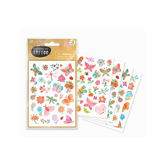 DODO Tetování Motýli a květiny 10,5x15cm 4 listy v sáčku