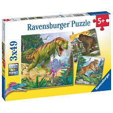 Ravensburger dětské puzzle Dinosauři a čas 3x49 dílků