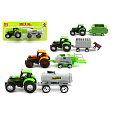Traktor s přívěsem plast 16cm 6 druhů na kartě