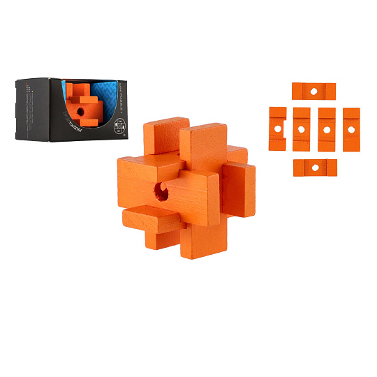 Teddies Hlavolam most dřevěný v krabičce 8x5x5cm