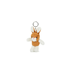 Králík přívěsek plyš 7x10cm hnědo-bílý 0m+