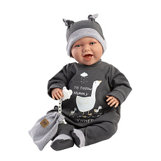 Rappa Llorens 74107 NEW BORN realistická panenka miminko se zvuky a měkkým látkovým tělem 42 cm