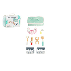 Sada zubař 18ks dřevo v látkové tašce v papírovém obalu 22x7x15cm Sada zubař 18ks dřevo v látkové tašce v papírovém obalu 22x7x15cm