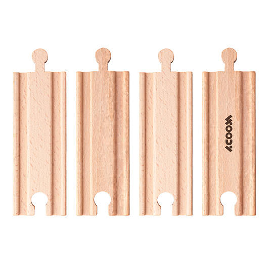 WOODY Příslušenství k dráze - rovné koleje krátké 4ks WOODY Příslušenství k dráze - rovné koleje krátké 4ks
