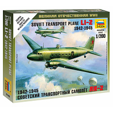 Zvezda Wargames (WWII) letadlo 6140 - LI-2 Soviet Transport Plane (1:200)