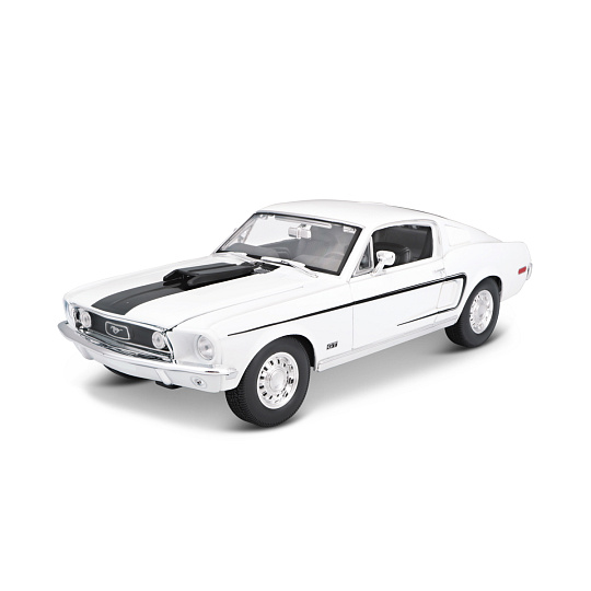 Maisto - 1968 Ford Mustang GT Cobra Jet, bílá, 1:18 Maisto - 1968 Ford Mustang GT Cobra Jet, bílá, 1:18