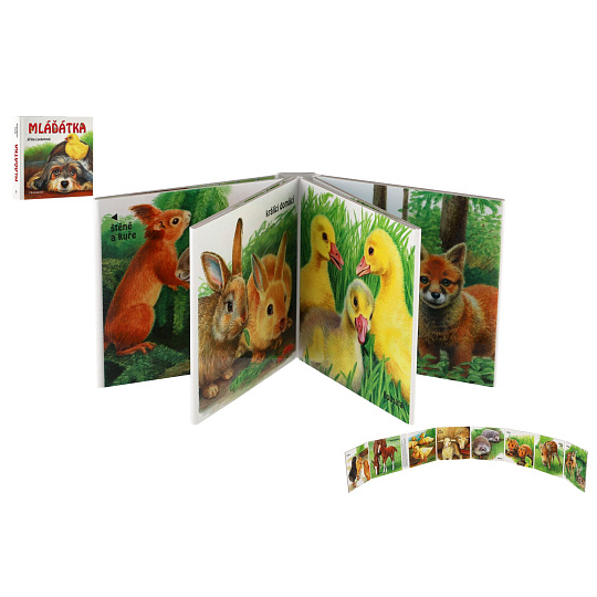 Knížka leporelo CZ text - Mláďatka 10,5x10cm 12m+ Knížka leporelo CZ text - Mláďatka 10,5x10cm 12m+