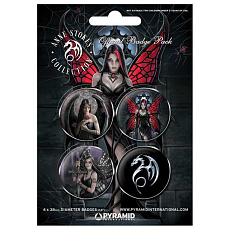 Placka set - Anne Stokes - Gothic - 4x38mm
