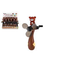 Teddies Vrtulka/Větráček na kličku medvěd plast 8x16cm