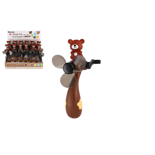 Teddies Vrtulka/Větráček na kličku medvěd plast 8x16cm