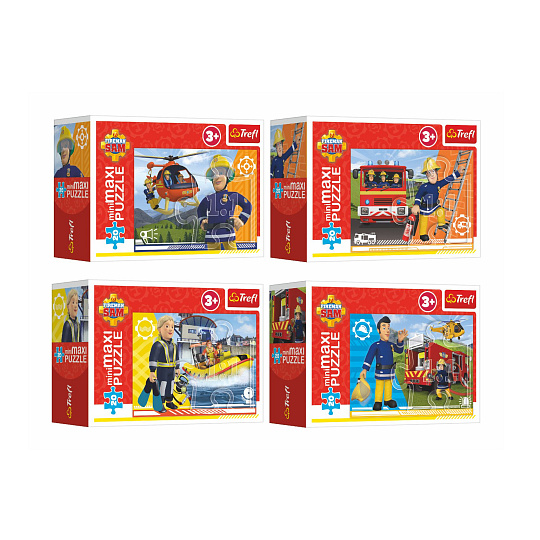 Trefl Minipuzzle miniMAXI 20 dílků Hrdinský Požárnik Sam 4 druhy v krabičce 11x8x4cm
