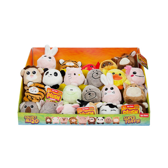 Teddies Míček zvířátko plyš 8cm mix druhů 20ks v boxu v sáčku 2m+ Teddies Míček zvířátko plyš 8cm mix druhů 20ks v boxu v sáčku 2m+