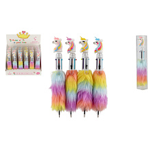 Teddies Propiska/pero jednorožec plyšová 6 barev plast 16cm 4 barvy Teddies Propiska/pero jednorožec plyšová 6 barev plast 16cm 4 barvy