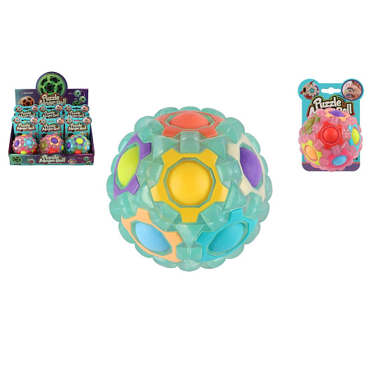 Teddies Míček masážní antistresový plast 7cm na kartě 2 barvy 6 ks v boxu