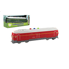 Lokomotiva/Vlak plast 23cm na baterie se zvukem se světlem 2 barvy v krabičce 27x11x8cm