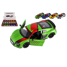 Teddies Auto Kinsmart 2020 Audi R8 Coupé 1:36 kov/plast 12,5cm 4 barvy na zpětné natažení