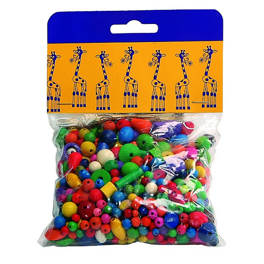 Detoa Mix dřevěných perlí 100g barevný Detoa Mix dřevěných perlí 100g barevný