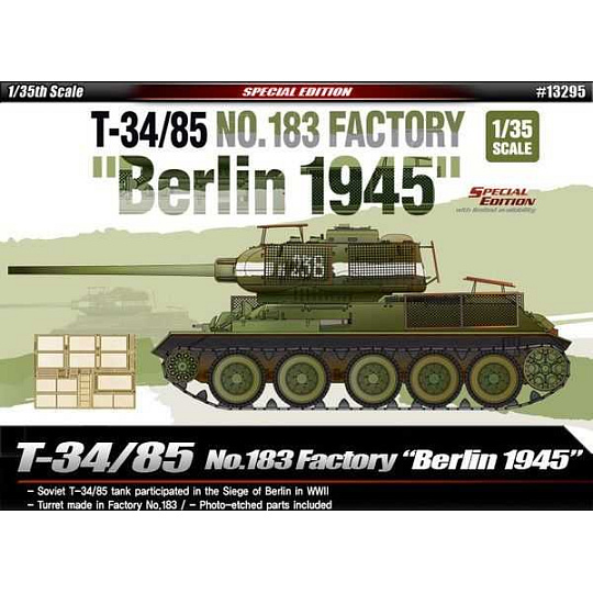 Academy Model Kit tank 13295 - T-34/85 No.183 Factory "Berlin 1945" (1:35)