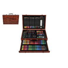 Sada na malování - Art box kreativní sada 143ks v dřevěném kufříku 38x25x8cm