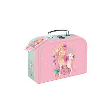 Teddies Kufřík/Kufr školní papírový Magical World s jednorožcem  25x18x9cm ve fólii
