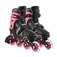 GLOBBER Inline brusle GO SKATES se svítícím předním kolečkem vel. 34-37, černo-růžové