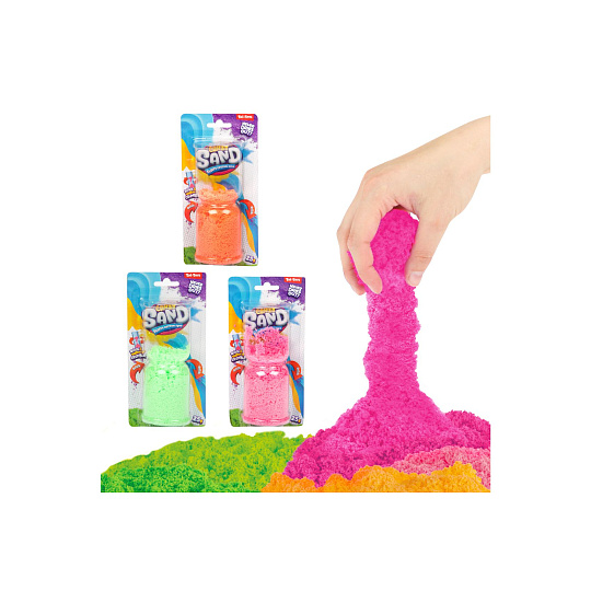 Teddies Kouzelný písek pomalu tekoucí tvořivá tvarovací hmota sliz  25g 3 barvy