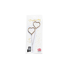 Prskavky ve tvaru srdce zlaté 2 ks 16,5cm na kartě