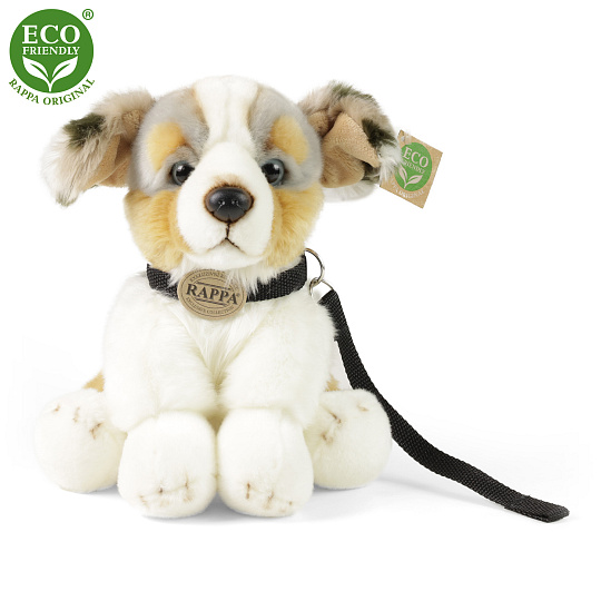 Rappa Plyšový pes australský ovčák s vodítkem 28 cm ECO-FRIENDLY