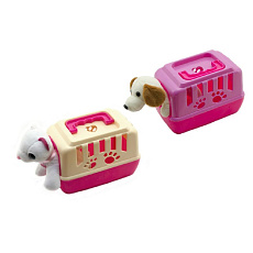 Teddies Zvířátko pejsek plyš v přenosném boxu plast 15cm asst mix barev