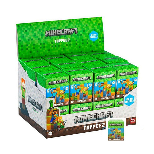 Figurka Minecraft 3D Toppeez mix druhů v krabičce 24ks v boxu