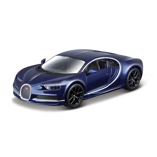 Bburago - Auta HOBBY, Bugatti Chiron, tmavě modrá metalíza, 1:32