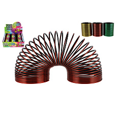 Spirála/pružina kovový efekt plast průměr 8,5cm 3 barvy 6ks v boxu