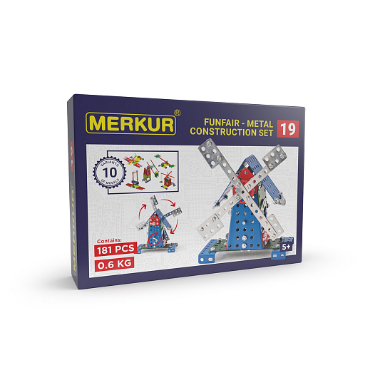 MERKUR - Stavebnice Merkur 019 Mlýn, 182 dílů, 10 modelů MERKUR - Stavebnice Merkur 019 Mlýn, 182 dílů, 10 modelů