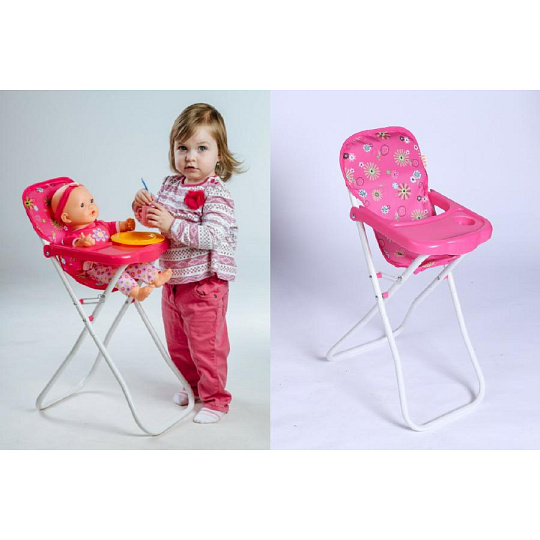 Teddies Židlička pro panenky vysoká kov/plast 33x26x60cm v sáčku