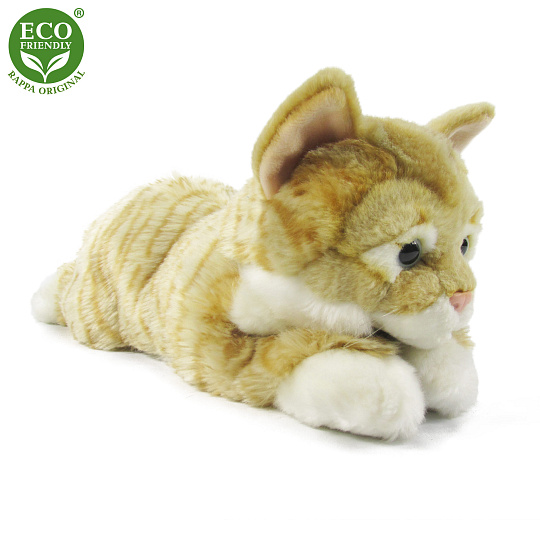 Rappa Plyšová mourovatá kočka hnědá 42 cm ECO-FRIENDLY