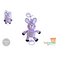 Zajíček babyted natahovací hrací strojek plyš 30cm závěs na postýlku/kočárek na kartě v sáčku 0m+