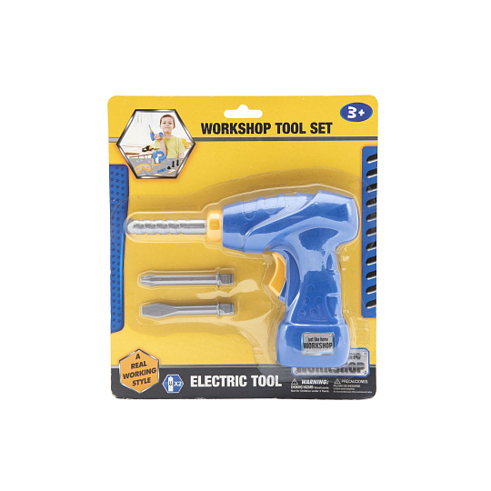 Teddies Aku Vrtačka nářadí plast 18x14cm s doplňky na baterie se zvukem na kartě 21x24cm