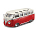 Bburago - Auta HOBBY, Volkswagen Van "Samba", červeno-bílá, 1:32