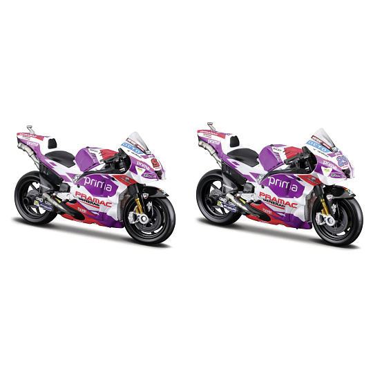 Maisto - Motocykl, Ducati Pramac racing 2022 (#5 JOHANN ZARCO,#89 JORGE MARTIN), assort, 1:18 Maisto - Motocykl, Ducati Pramac racing 2022 (#5 JOHANN ZARCO,#89 JORGE MARTIN), assort, 1:18