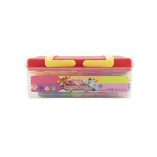 Teddies Modelína/Plastelína Nara 430g 8ks s vykrajovátky 10ks s válečkem s doplňky v plast. boxu 21x12x8cm