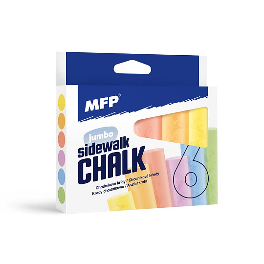 MFP Rappa Křídy M chodníkové kulaté 6 ks mix barev - krabička MFP Rappa Křídy M chodníkové kulaté 6 ks mix barev - krabička