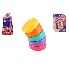 Fidget duhový antistresový plast 5,5cm na kartě 9x13cm 12ks v boxu