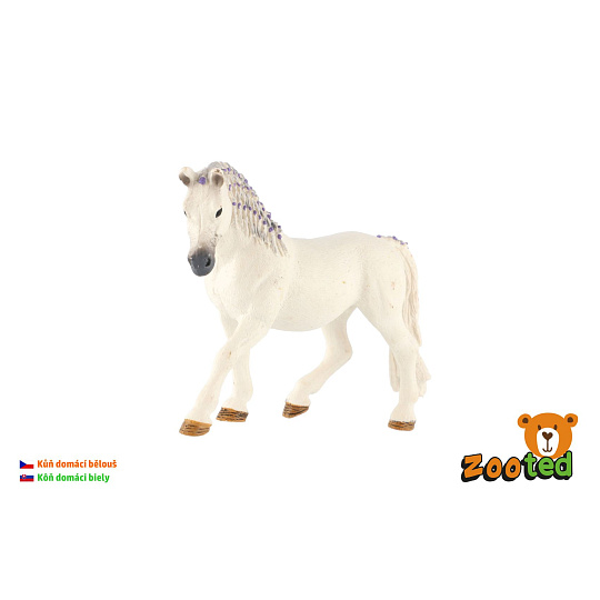 Kůň domácí bělouš zooted plast 13cm 