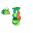 Teddies Sada na písek plast kbelík se sítkem 13x10cm, lopatka, hrabičky, mlýnek v síťce