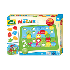 Lena Mozaika klobouček příroda 3,2cm hladký 36ks + předlohy 7ks pro nejmenší v krabici 33x24x4cm 24m+