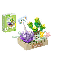 Stavebnice mini KOCO Květinové aranžmá sukulentů plast 232 dílků v krabičce 11x15x6cm