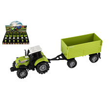 Teddies Traktor s valníkem plast 26cm na volný chod na baterie se zvukem, světlem