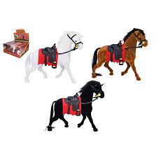 Wiky Kůň fliška se sedlem 17cm s doplňky 3 barvy v plastové krabičce 18x17cm